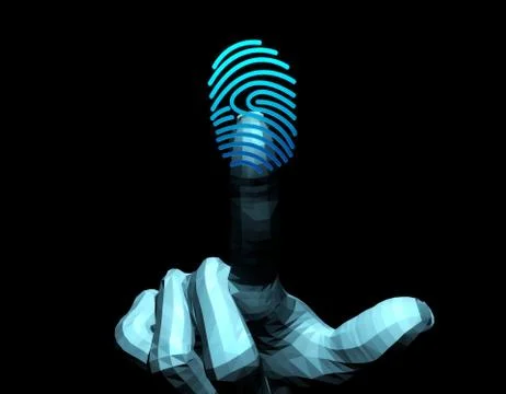 Smart technology fingerprint, identification and artificial intelligence Stock Illustration