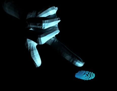Smart technology fingerprint, identification and artificial intelligence 库存插图