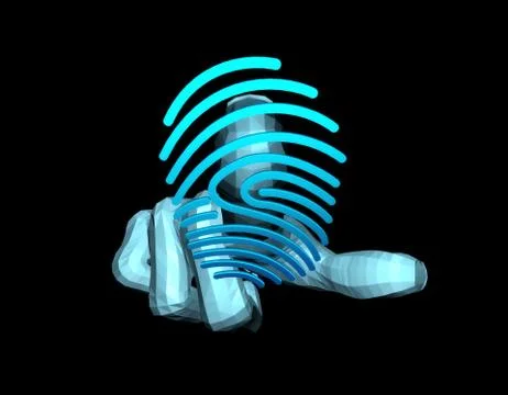 Smart technology fingerprint, identification and artificial intelligence Stockillustratie