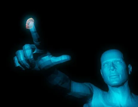 Smart technology fingerprint, identification and artificial intelligence Stockillustratie