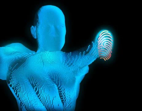 Smart technology fingerprint, identification and artificial intelligence Stockillustratie