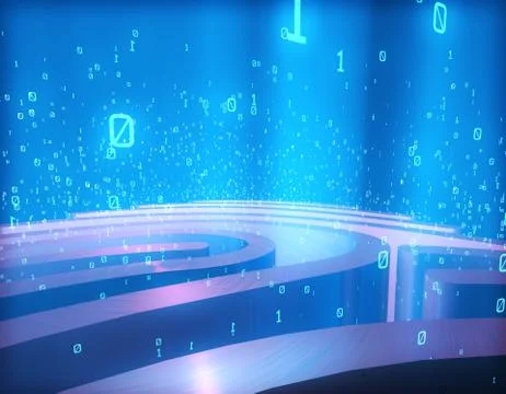 Smart technology fingerprint, identification and data, code イラスト素材