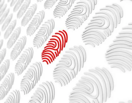 Smart technology fingerprint, identification and data Illustrazione stock