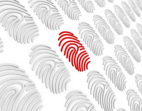 Smart technology fingerprint, identification and data 库存插图