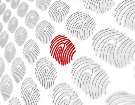 Smart technology fingerprint, identification and data Illustrazione stock