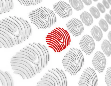 Smart technology fingerprint, identification and data Illustrazione stock