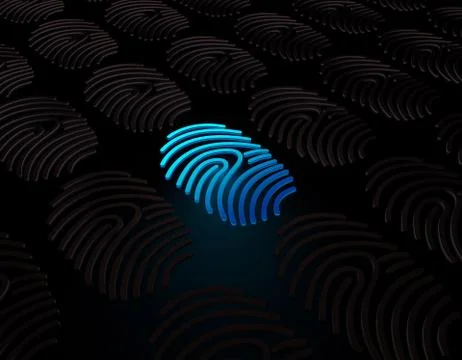Smart technology fingerprint, identification and data Stock Illustration