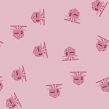 Smart technology green building glyph vector seamless pattern Stock Illustration