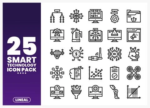Smart Technology Icons for a Digital Age Stock Illustration