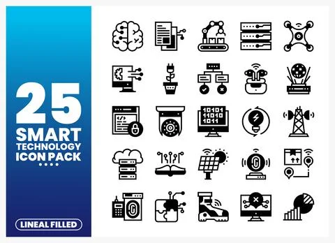 Smart Technology Icons for Digital Innovation Stockillustratie
