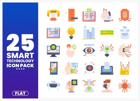 Smart Technology Icons for Digital Innovation Illustrazione stock