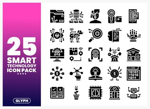 Smart Technology Icons Digital Innovation and Future Concepts 库存插图
