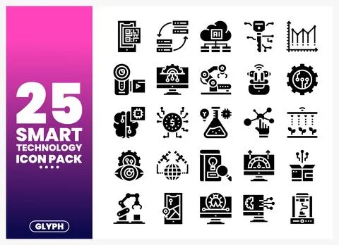 Smart Technology Icons Stock Illustration