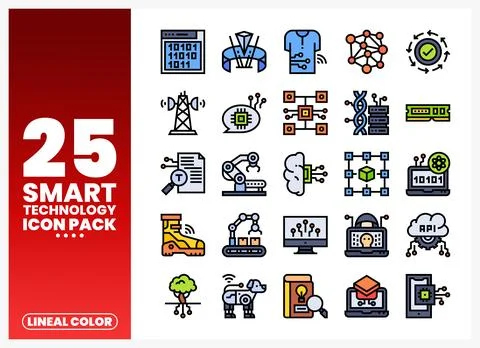 Smart Technology Icons Stock Illustration