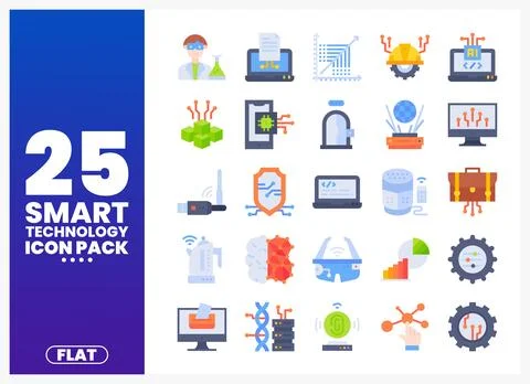 Smart Technology Icons 库存插图