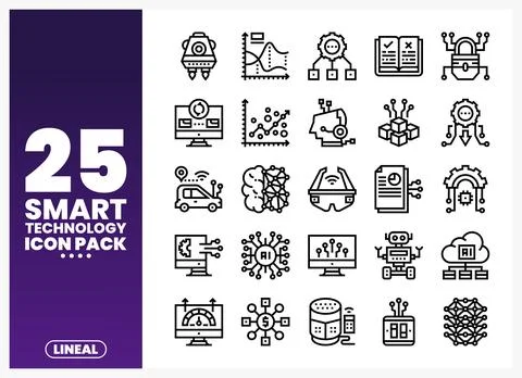 Smart Technology Icons in a Lineal Pack イラスト素材