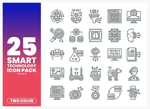 Smart technology icons pack. digital. abstract. and futuristic theme. Colle.. 스톡 일러스트