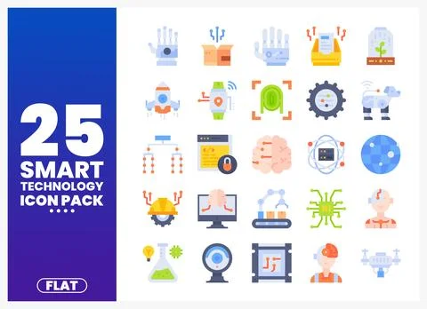 Smart Technology Icons Pack featuring futuristic objects and abstract symbo.. イラスト素材