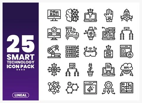 Smart Technology Icons Pack 스톡 일러스트
