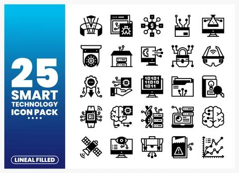 Smart Technology Icons Pack for Innovation and Future Concepts Illustrazione stock