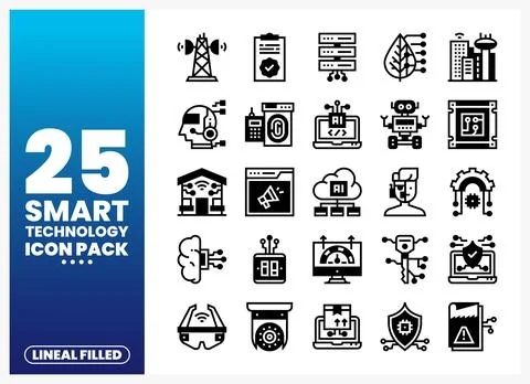 Smart technology icons in a pack. showing various futuristic devices and co.. イラスト素材