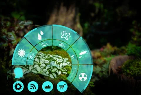 Smart technology with Internet of things futuristic agriculture concept. Anal Stock Photos