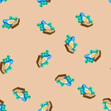 Smart technology isometric icon seamless pattern Illustrazione stock