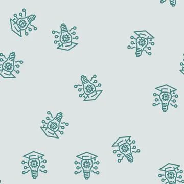 Smart technology line vector seamless pattern 스톡 일러스트