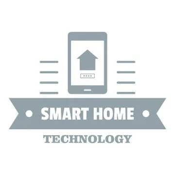 Smart technology logo, simple gray style 스톡 일러스트