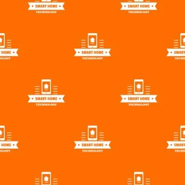 Smart technology pattern vector orange イラスト素材