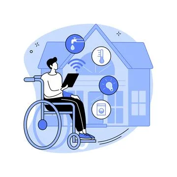 Smart technology for persons with disabilities abstract concept vector Stock Illustration