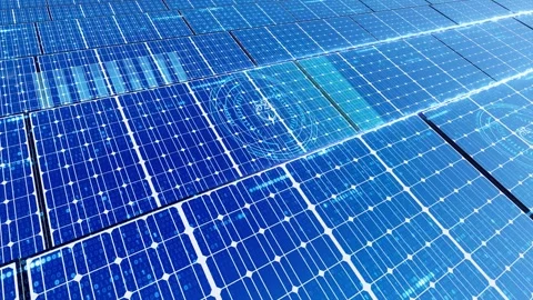 Smart technology power grid big data photovoltaic solar power station Video stock 342578220