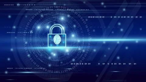 Smart technology security system of padlock lockup icon illustration backgr.. Stock Illustration