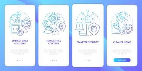 Smart technology for seniors blue gradient onboarding mobile app screen Ilustração Stock