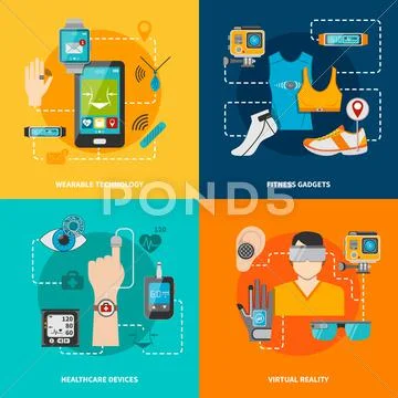 Smart technology set Stock Illustrationen