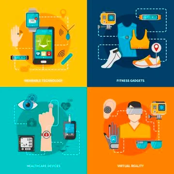 Smart technology set Stock Illustration