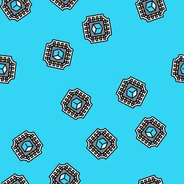 Smart technology vector seamless pattern Illustrazione stock