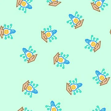 Smart technology vector seamless pattern Stock Illustration