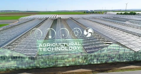 Smart technology. Visualization of modern greenhouses. The concept of modern Video stock 286838593