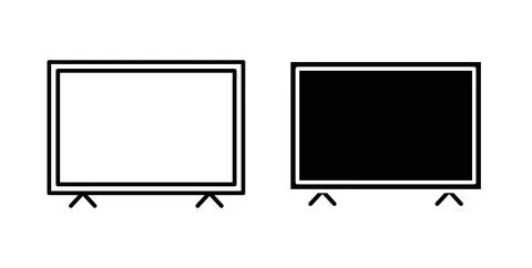 Smart Television icon in black and white. vector icon pack for websites 스톡 일러스트