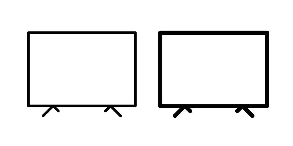 Smart Television icon black vector isolated on white 스톡 일러스트