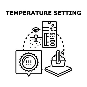 Smart temperature setting system controlling climate conditions Stock Illustration