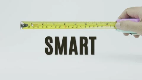 Smart text or word and tape measure on a white background Stock Footage 302114671