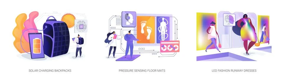 Smart Textiles Experience abstract concept vector illustrations. Stockillustratie