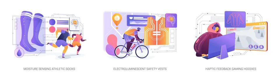 Smart Textiles Scalability abstract concept vector illustrations. Stockillustratie