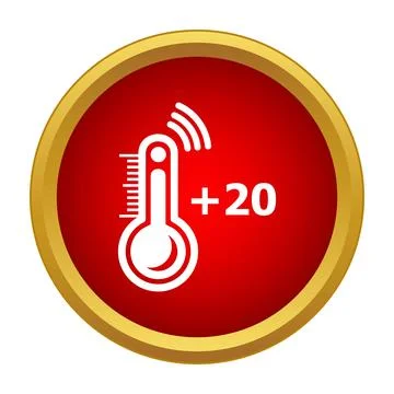 Smart thermometer showing twenty degrees celsius temperature Stock Illustration