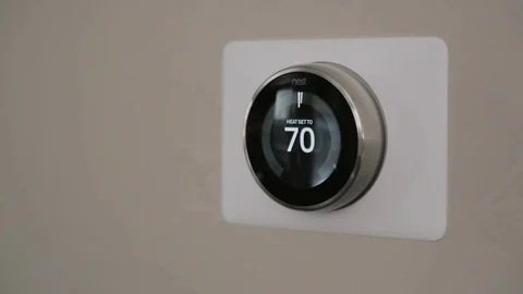 Smart Thermostat Adjustment Video stock 82697620