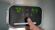 Smart Thermostat. Digital Touch Panel Stock Footage