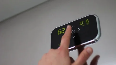 Smart thermostat. Touch Panel Stock Footage 72484658
