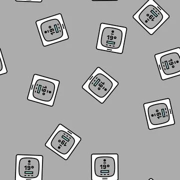 Smart thermostat vector seamless pattern Illustrazione stock